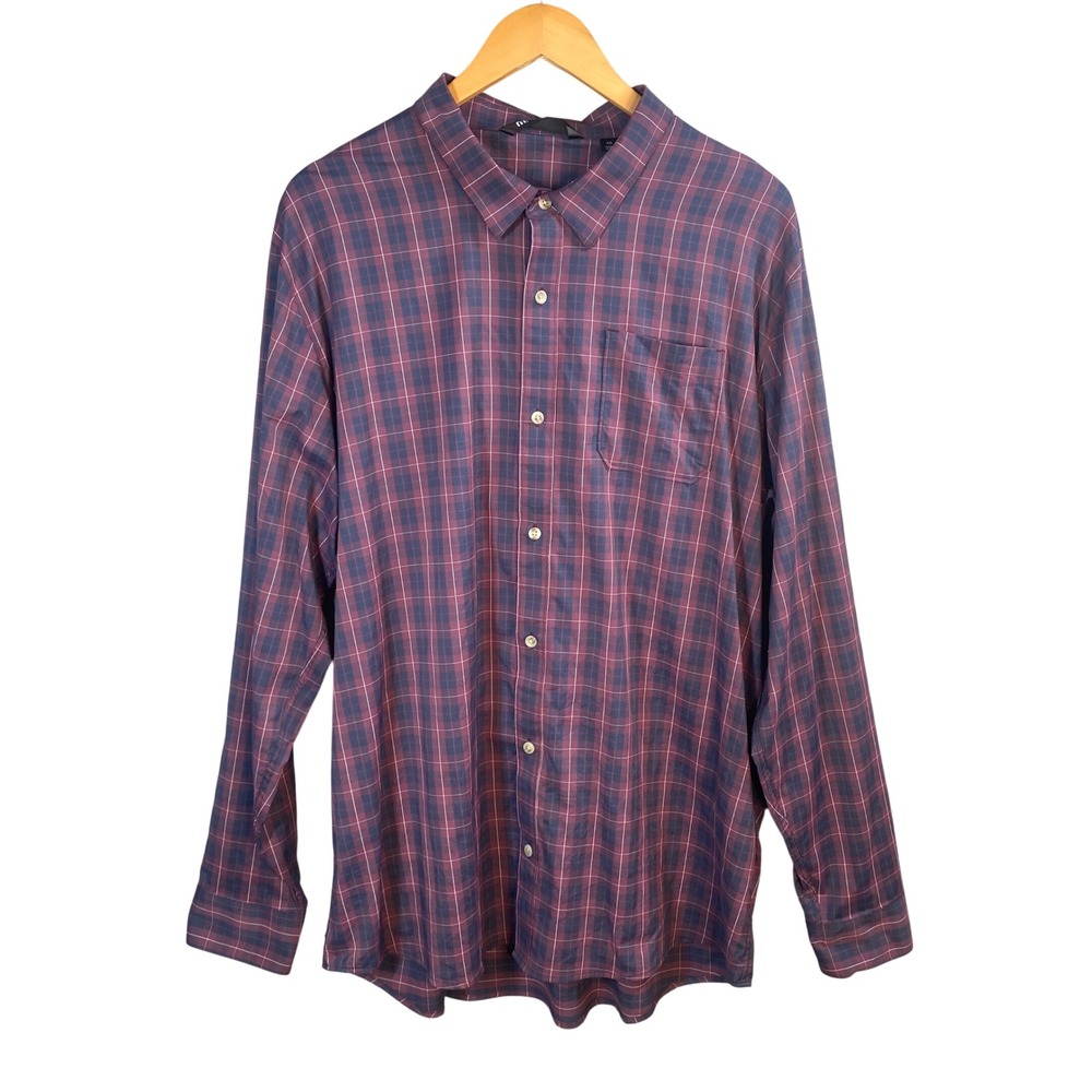 TravisMathew Button Down Shirt Mens XXL Plaid‎ Performance Golf Preppy Tech
